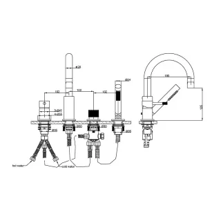 Смеситель на борт ванны Boheme Uno 460-GM оружейная сталь